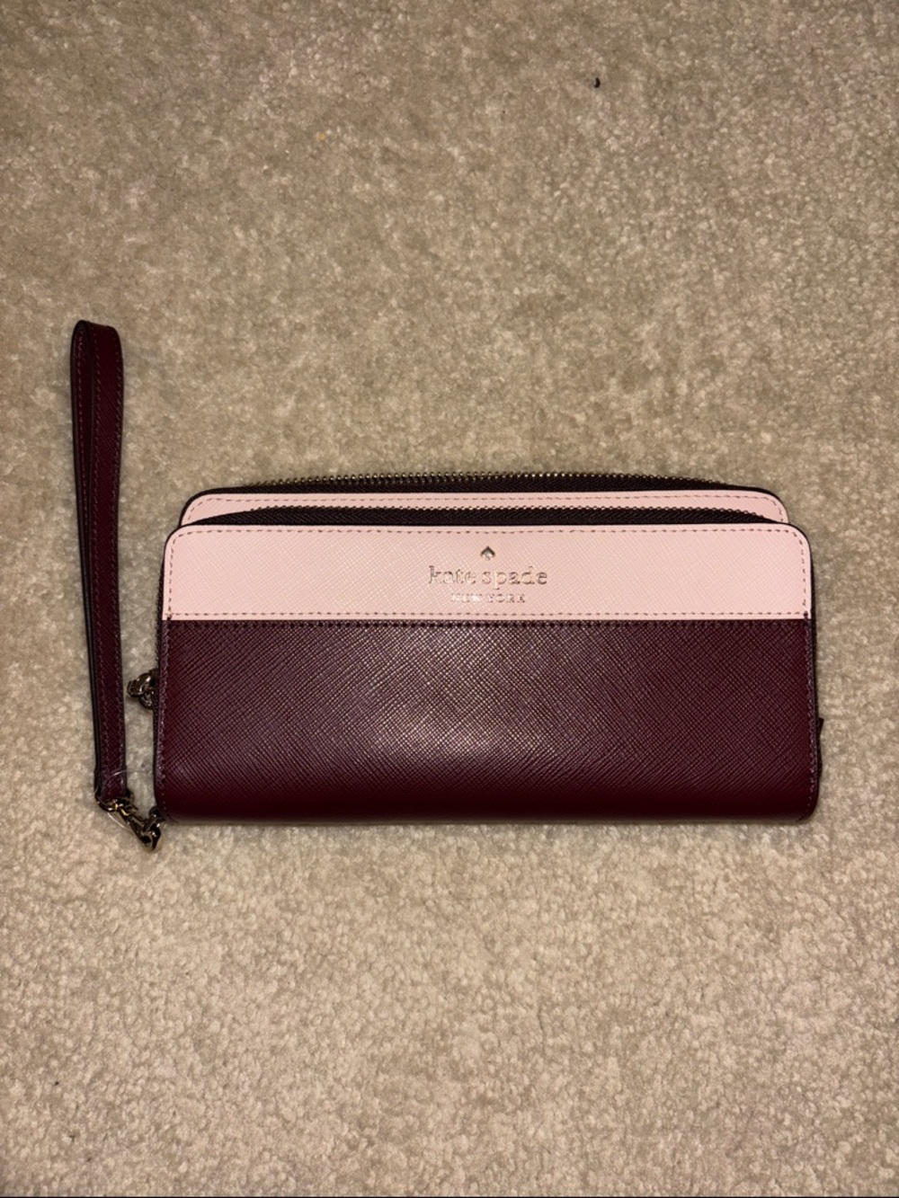 Kate Spade New York Burgundy & Blush Tote Bag + Matching Wallet Set - Picture 9 of 13